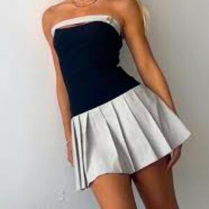 Motel Rocks Dammy Dress Cut-Out Mini Dress In Tailoring Grey And Black